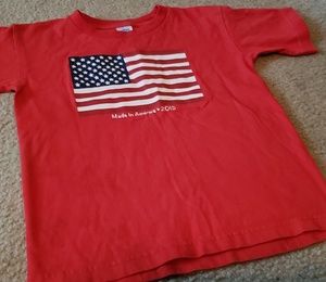 Girls Short Sleeve Sparkling American Flag Tee